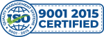 ISO 9001 2015 Certified Logo Horizontal with White Background